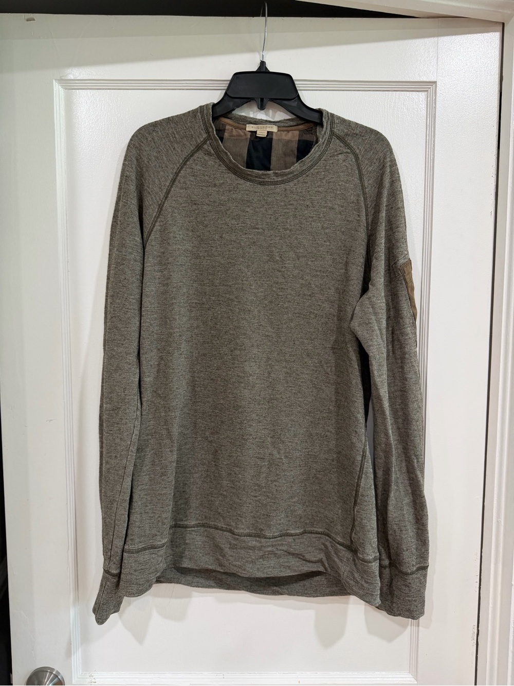 Burberry Olive Gray Crewneck Sweater
